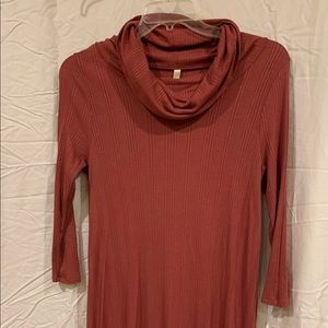 NWOT - Aqua and Burnt Orange Dress with half sleeves